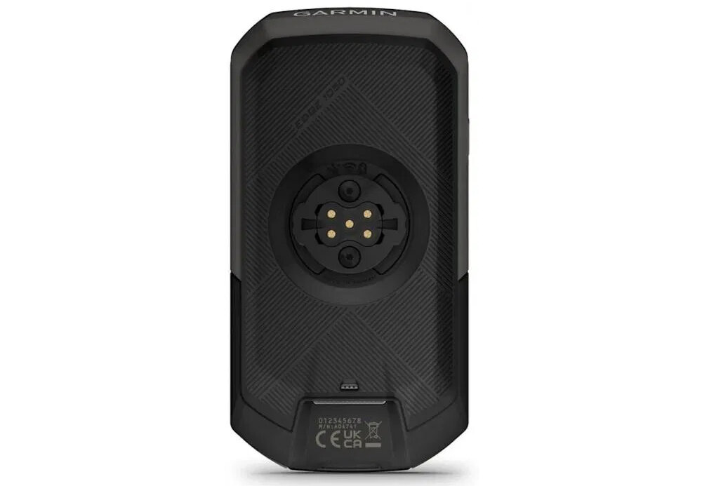 Nawigacja rowerowa GARMIN EDGE 1050 3.5 010-02890-01 nawigacja na białym tle widoczna od tyłu bateria litowo-jonowa do 24 godzin w trybie GPS do 60 godzin w trybie oszczędzania energii możliwość ładowania w czasie jazdy przez powerbank lub akcesoria GARMIN Power Mount bateria GARMIN Charge ciągłość działania