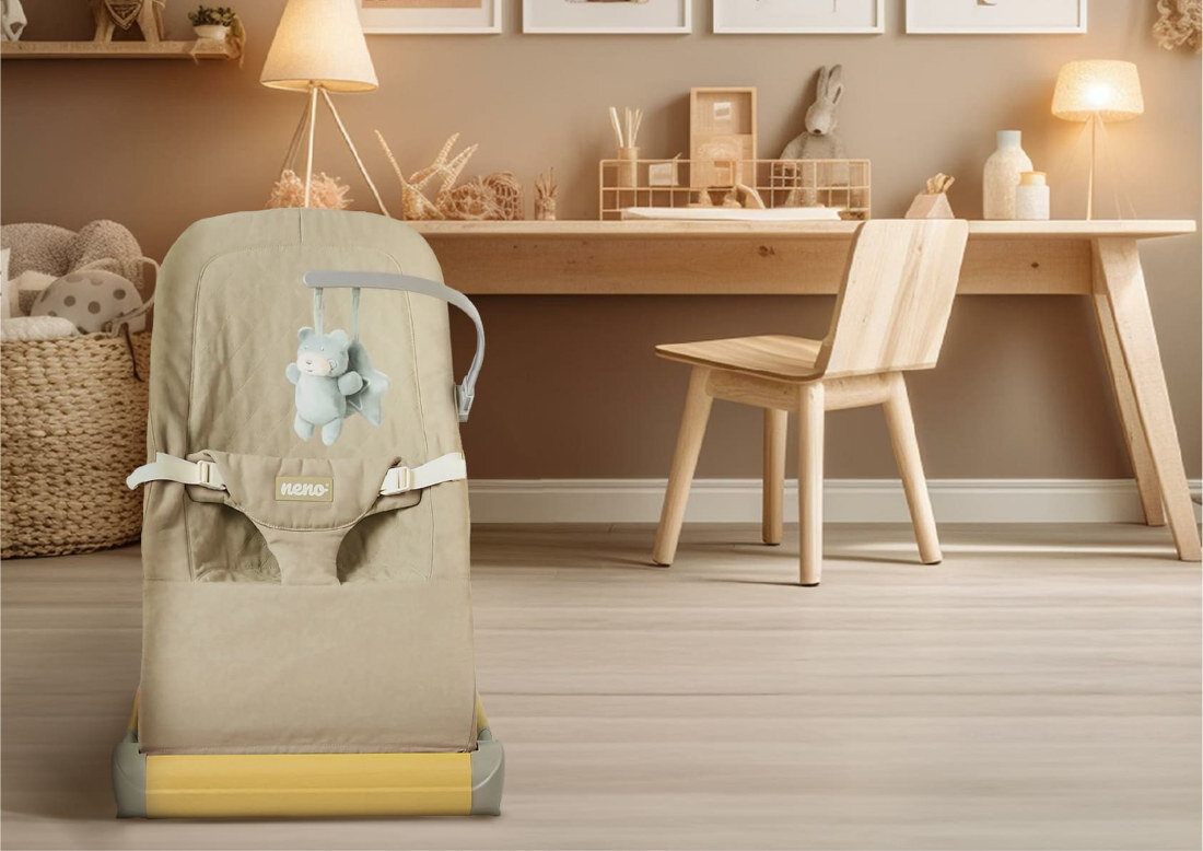 Leżaczek NENO Nesso Ciemnoszary Mobilny lekki waga konstrukcja