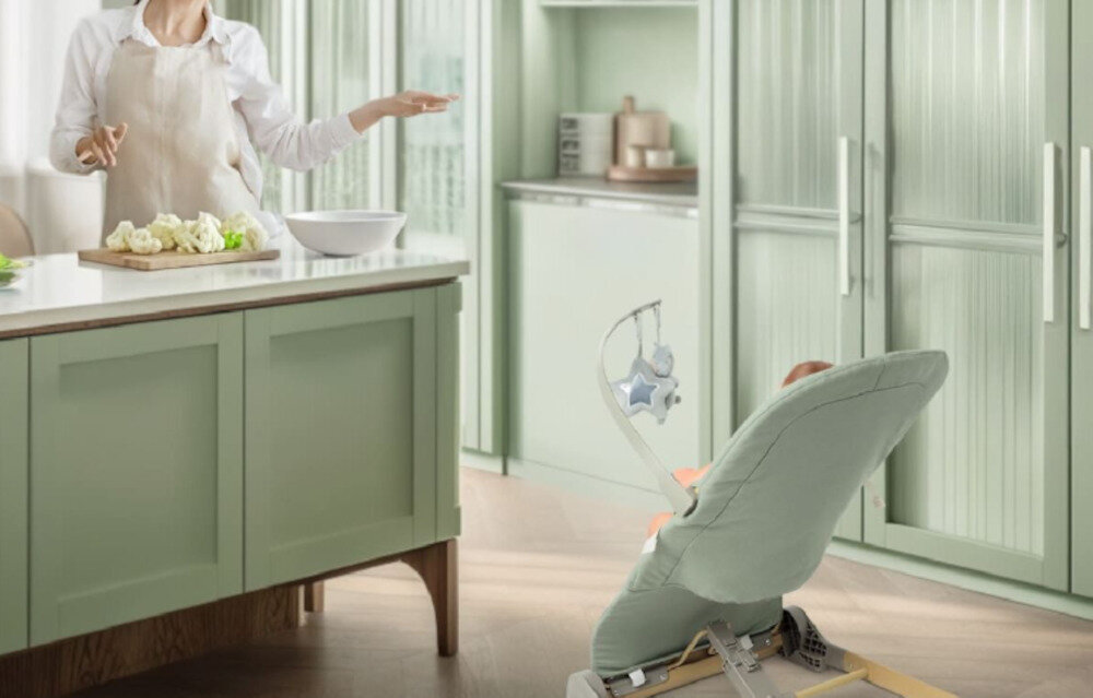 Leżaczek NENO Nesso Ciemnoszary odpoczynek komfort bezpieczeństwo