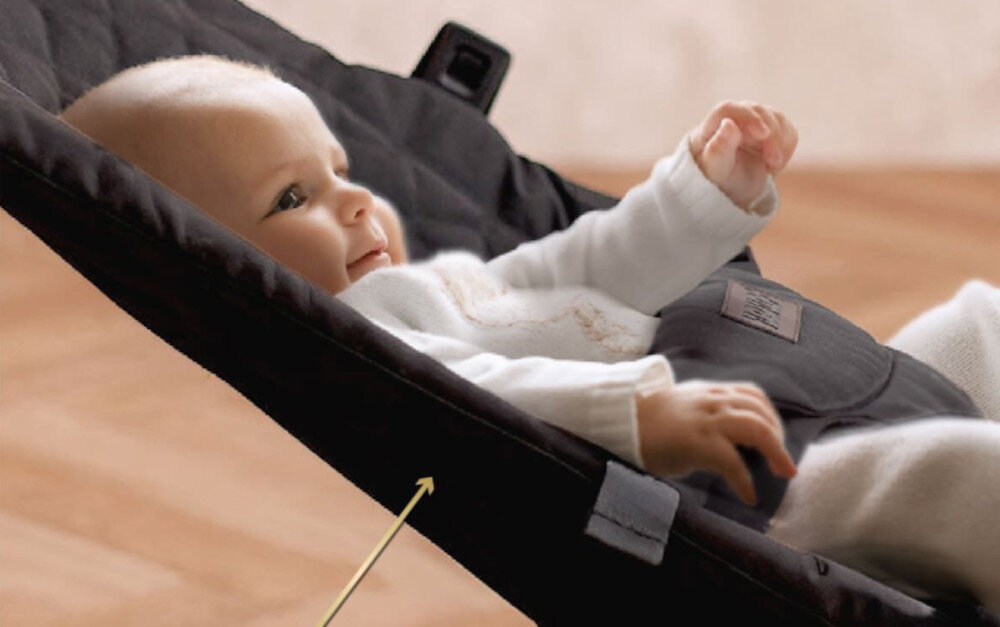 Leżaczek NENO Nesso Ciemnoszary delikatnie bujanie rytm poczucie bezpieczeństwa