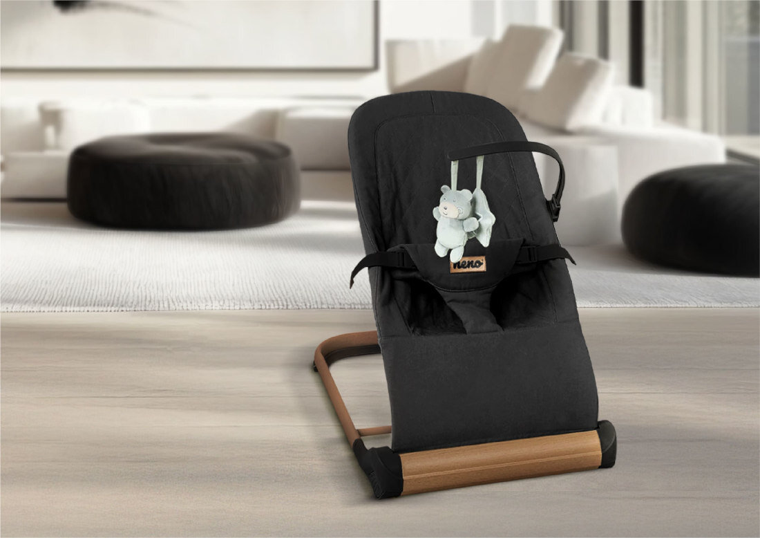 Leżaczek NENO Nesso Ciemnoszary Podstawa antypoślizgowa stabilny powierzchnia ochrona