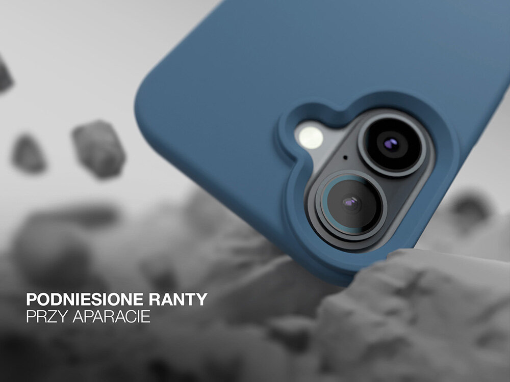 Etui ETTERI Silicone do Apple iPhone Podniesione ranty wycięcia aparat przyciski