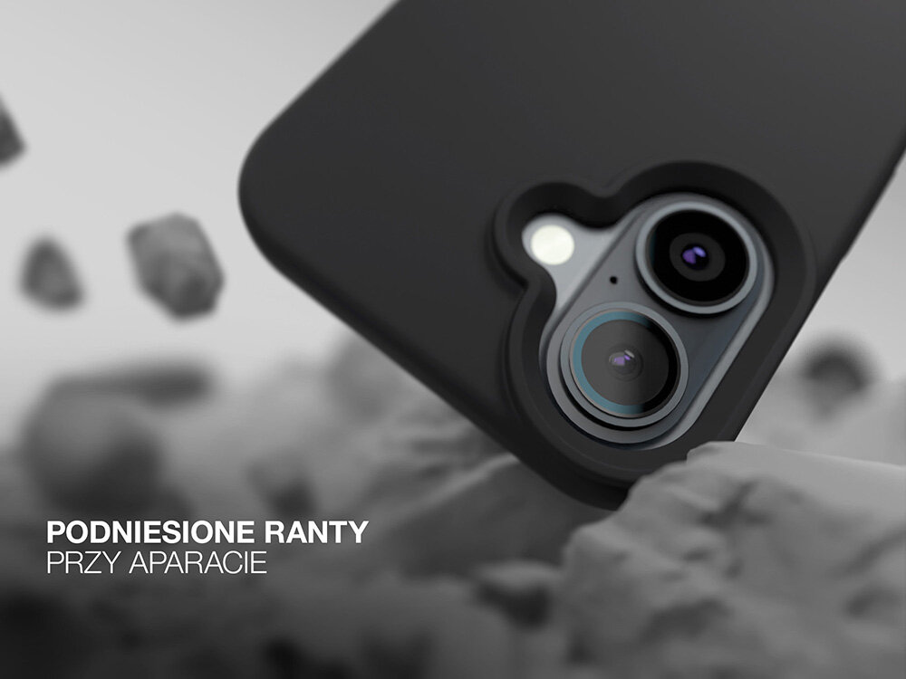 Etui ETTERI Silicone do Apple iPhone Podniesione ranty wycięcia aparat przyciski