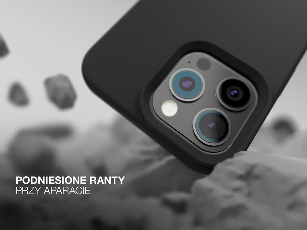 Etui ETTERI Silicone do Apple iPhone Podniesione ranty wycięcia aparat przyciski