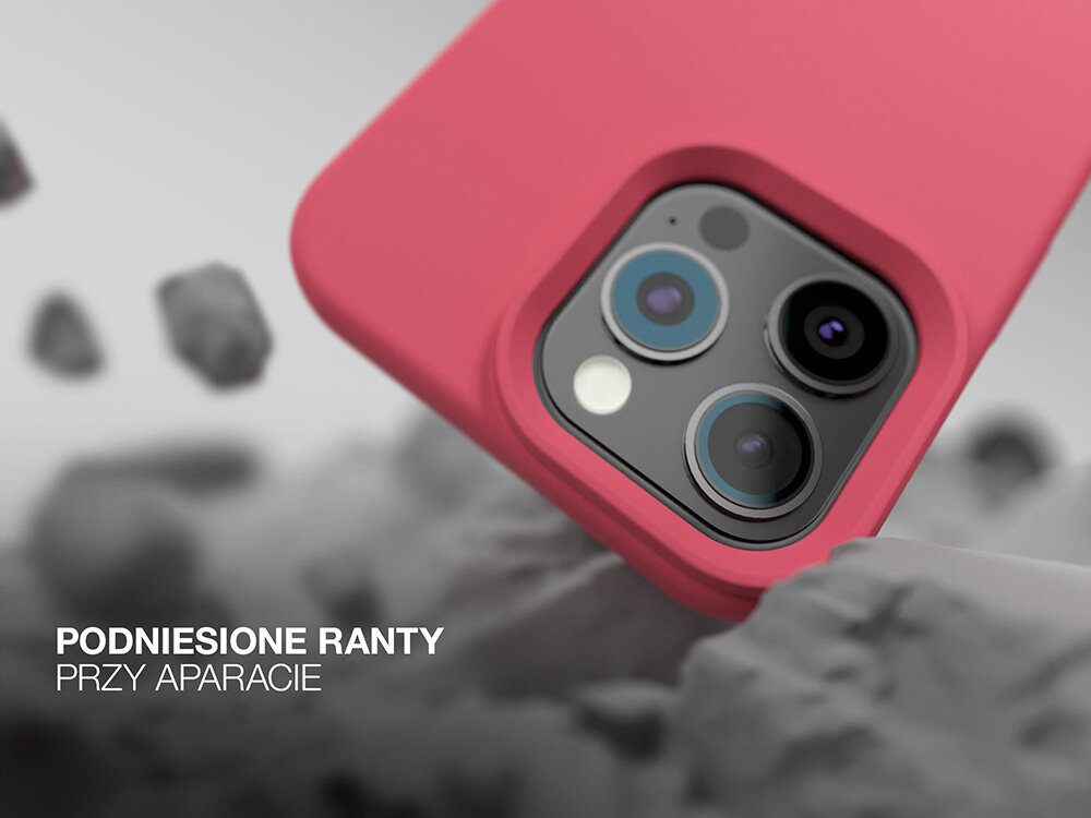 Etui ETTERI Silicone do Apple iPhone Podniesione ranty wycięcia aparat przyciski