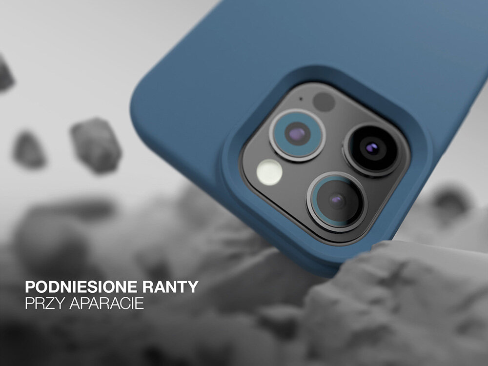 Etui ETTERI Silicone do Apple iPhone Podniesione ranty wycięcia aparat przyciski