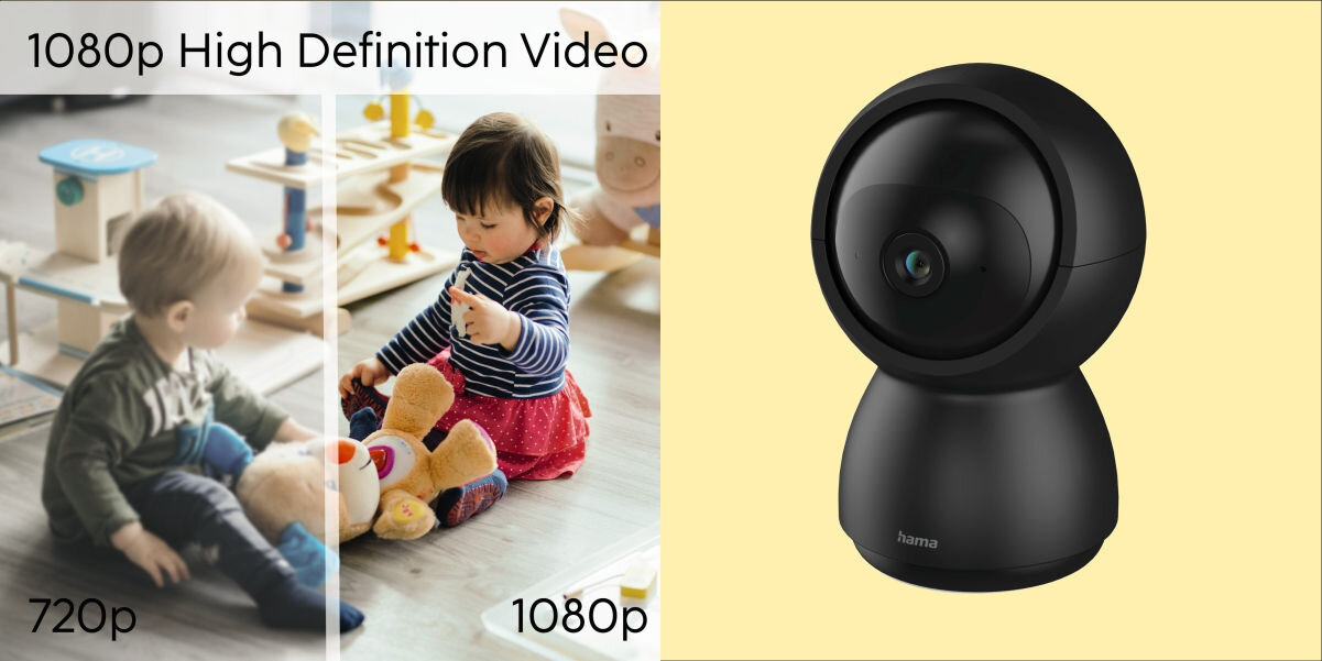 Kamera HAMA 176647 Wewnętrzna, Wi-Fi, Kamera obrotowa Nagrywanie w Full HD