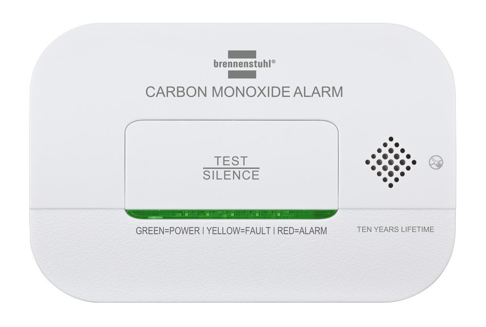 BRENNENSTUHL CM A3030 wykrycia wysokiego poziomu CO 85 dB Wyświetlacz LED poziomie CO stanie urządzenia niskim poziomie baterii