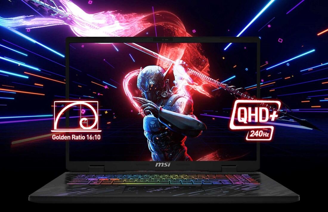 Laptop MSI Pulse 17 AI C1VGKG - 240 Hz 100% pokryciem DCI-P3 Rozdzielczość 2560 x 1600 px