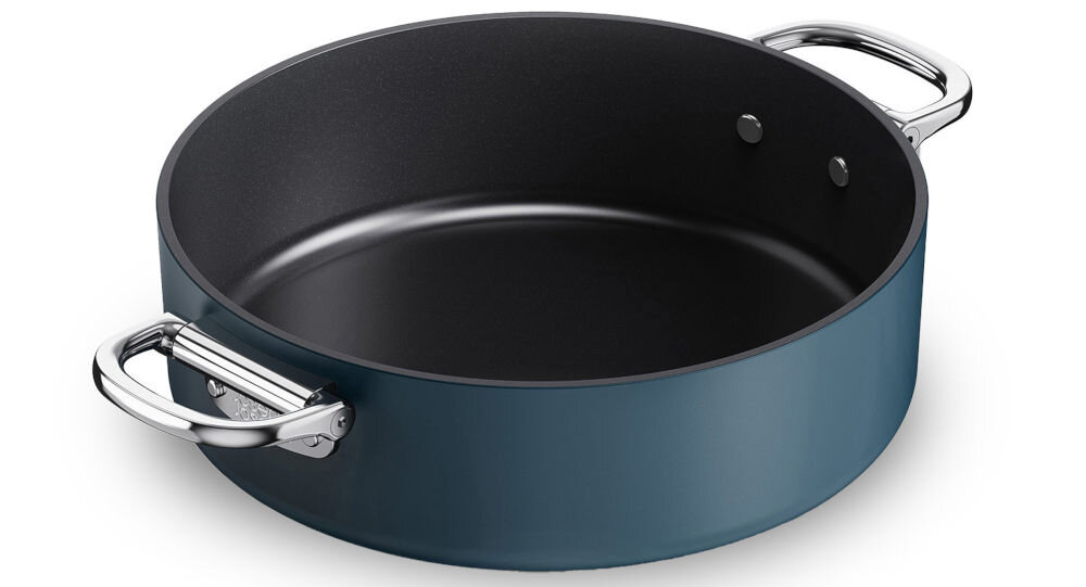 JJ-Garnek niski 28cm ze skł. uchwytami+pokr.Space garnek czarne dno srebrne uchwyty białe tło z solidnego aluminium wygoda bezpieczeństwo użytkowania ceramiczna powłoka nieprzywierająca ułatwienie gotowania nie zawiera szkodliwych substancji PTFE, PFAS, PFOA, ołów czy kadm bezpieczny dla zdrowia funkcjonalność bezpieczeństwo 