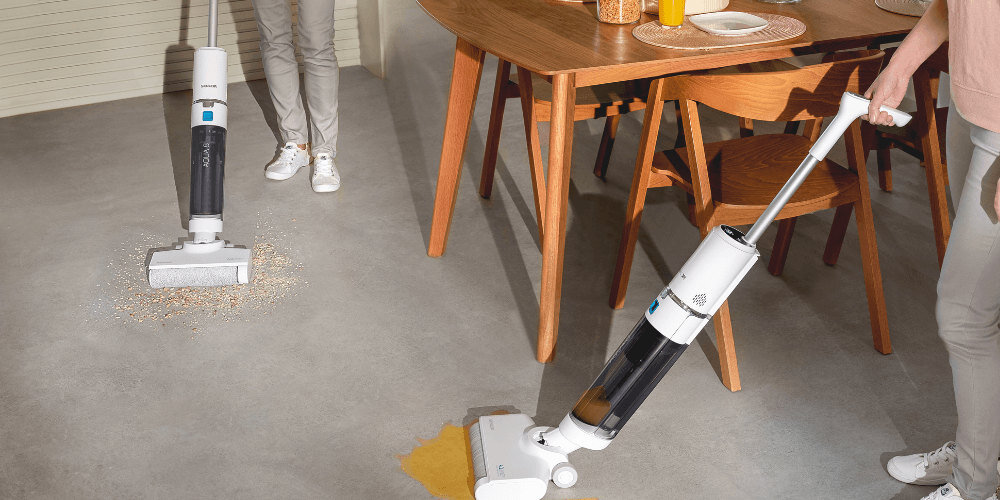 Mop elektryczny SENCOR Aquino SVW 5010WH Gotowy do pracy do 25 minut nieprzerwanej pracy czas ładowania akumulatora stacja dokująca bezpieczne przechowywanie