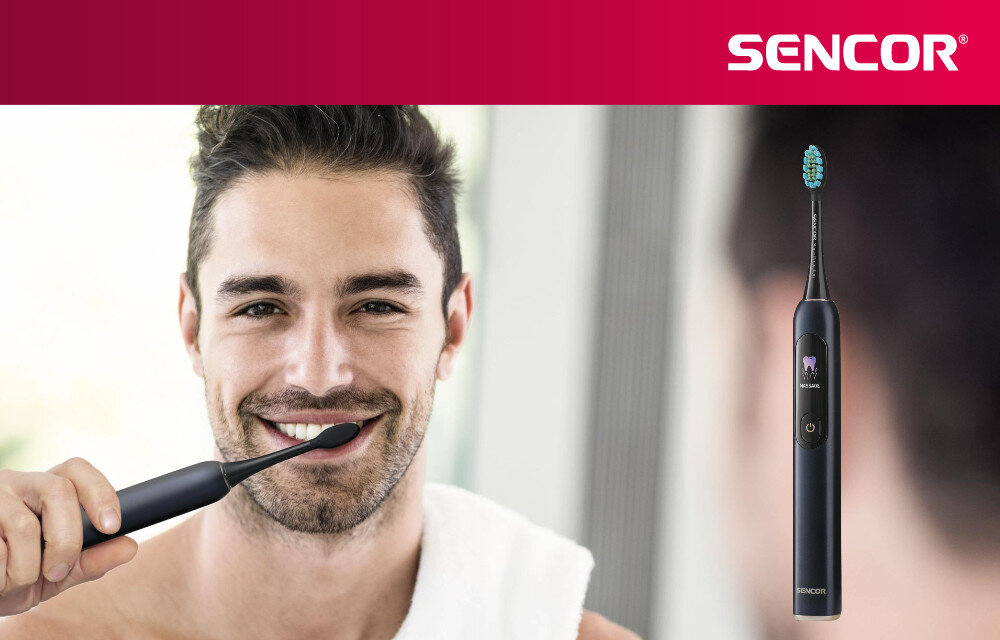 Szczoteczka soniczna SENCOR SOC 5010BL Niebieski wygląd design prezentacja wizualizacja Wygodne szczotkowanie