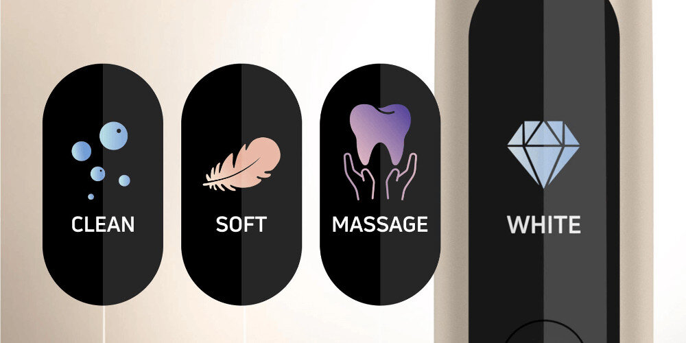 Szczoteczka soniczna SENCOR SOC 5011GD Złoty 4 tryby 4 programami czyszczenia Clean, Soft, White i Massage intensywność dopasowanie potrzeby wyświetlacz