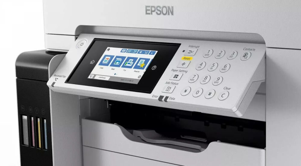 Urządzenie wielofunkcyjne EPSON EcoTank Pro L15180 Druk w kolorze, Automatyczny druk dwustronny, Wi-Fi zbliżenie na wyświetlacz urządzenia kolorowy wyświetlacz LCD 10,9 cm klawiatura wygoda