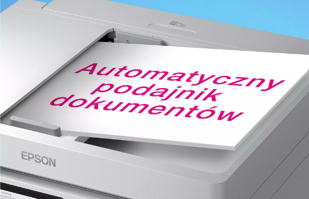 Urządzenie wielofunkcyjne EPSON EcoTank Pro L15180 Druk w kolorze, Automatyczny druk dwustronny, Wi-Fi zbliżenie na ADF oszczędność czasu moduł automatycznego podajnika dokumentów do 50 arkuszy papieru przydatne przy tworzeniu cyfrowych archiwów