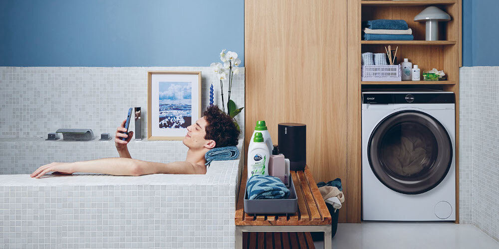 pralko-suszarka CANDY BWS 4128B8-S Codzienne pranie w mniej niż godzinę szybkie skuteczne Higiena Plus Specjalne 59 minut ekspresowe prania