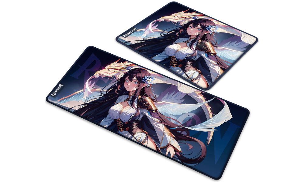 Podkładka REDRAGON P046 L dostępna w dwóch rozmiarach S o wymiarach ok. 330 × 260 mm L o wymiarach ok. 900 × 400 mm