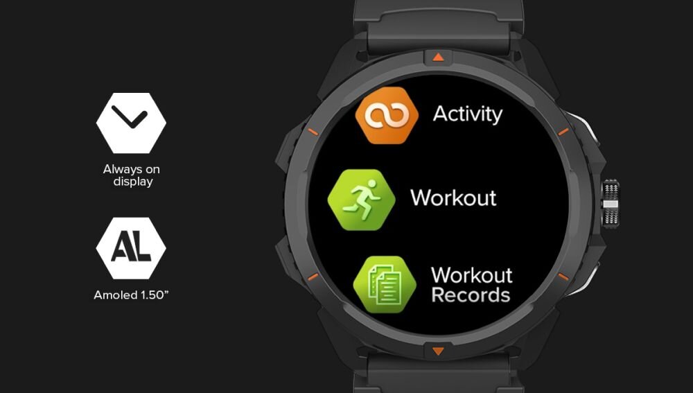 Smartwatch HAMMER Watch 2 always on display obraz rozdzielczosc amoled wyswietlacz widocznosc