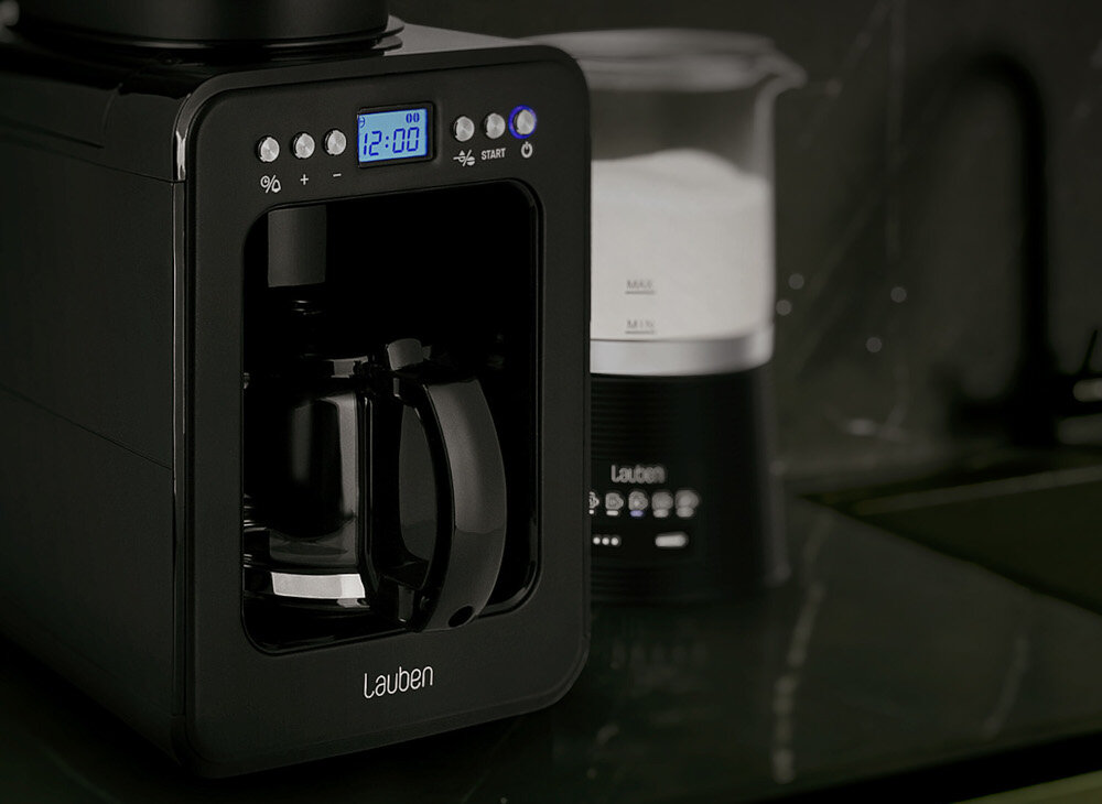 Ekspres LAUBEN Grind & Drip Coffee Maker 600BB Proste przygotowanie kawy Czytelny wyświetlacz cyfrowy Kilka kliknięć smak kawa