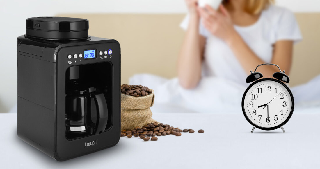Ekspres LAUBEN Grind & Drip Coffee Maker 600BB Ciepło, kiedy tego potrzebujesz Funkcja Keep Warm poranna filiżanka czas rozwiązanie Wbudowany timer parzenie z wyprzedzeniem planowanie