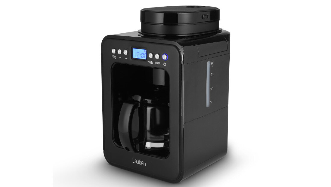 Ekspres LAUBEN Grind & Drip Coffee Maker 600BB Minimalistyczny design matowe czarne wykończenie wymiary rozmiar