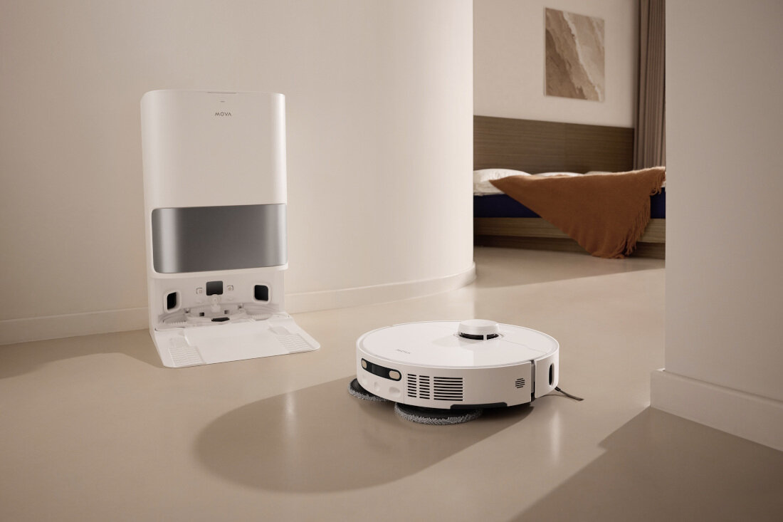 Robot sprzątający DREAME Mova P10 Pro Ultra Samoobsługowa stacja Stacja 7 w 1 myje mop w 70°C, suszy go, uzupełnia wodę i detergent opróżnia pojemnik higiena