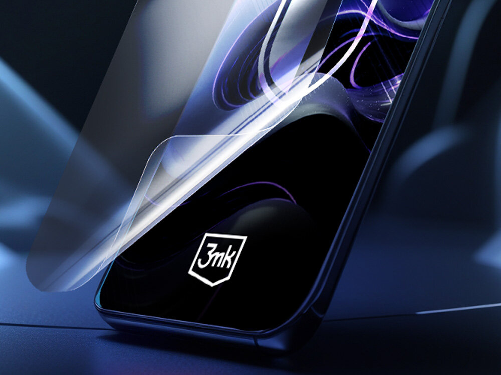 3MK FlexibleGlass 250% bardziej wytrzymały absorbcji energii uderzenia komfortu i bezpieczeństwa - szkło nad ekranem, odgięty elastyczny narożnik