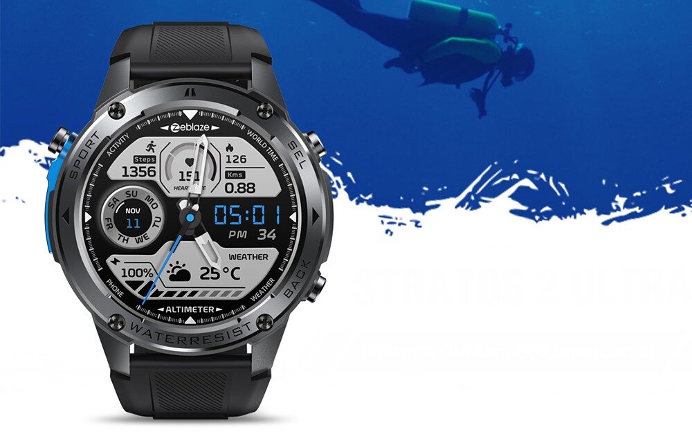 Smartwatch ZEBLAZE Stratos 2 Ultra Ekran