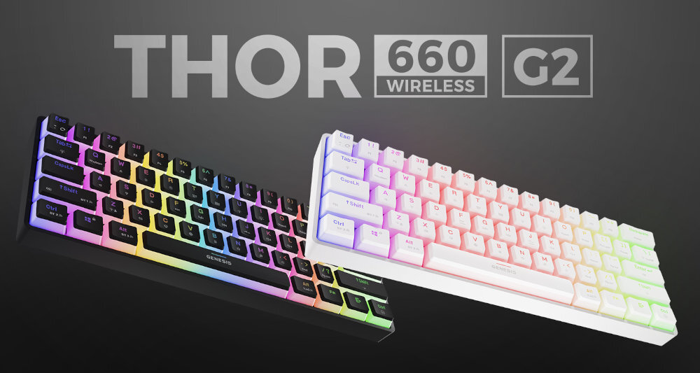 GENESIS Thor 660 G2 klawiatura w dwóch wariantach kolorystyczych czarny oraz biały