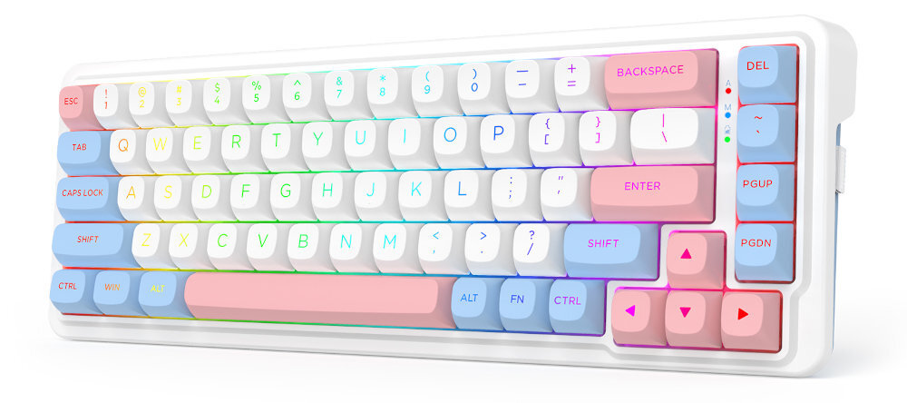 Redragon K709 PRO klawiatura w kolorze bialym na bialym tle