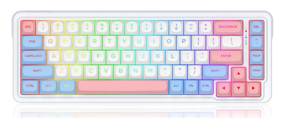 Redragon K709 PRO 68 klawiszami TKL bez bloku numerycznego kluczowych funkcji oszczędza miejsce na biurku