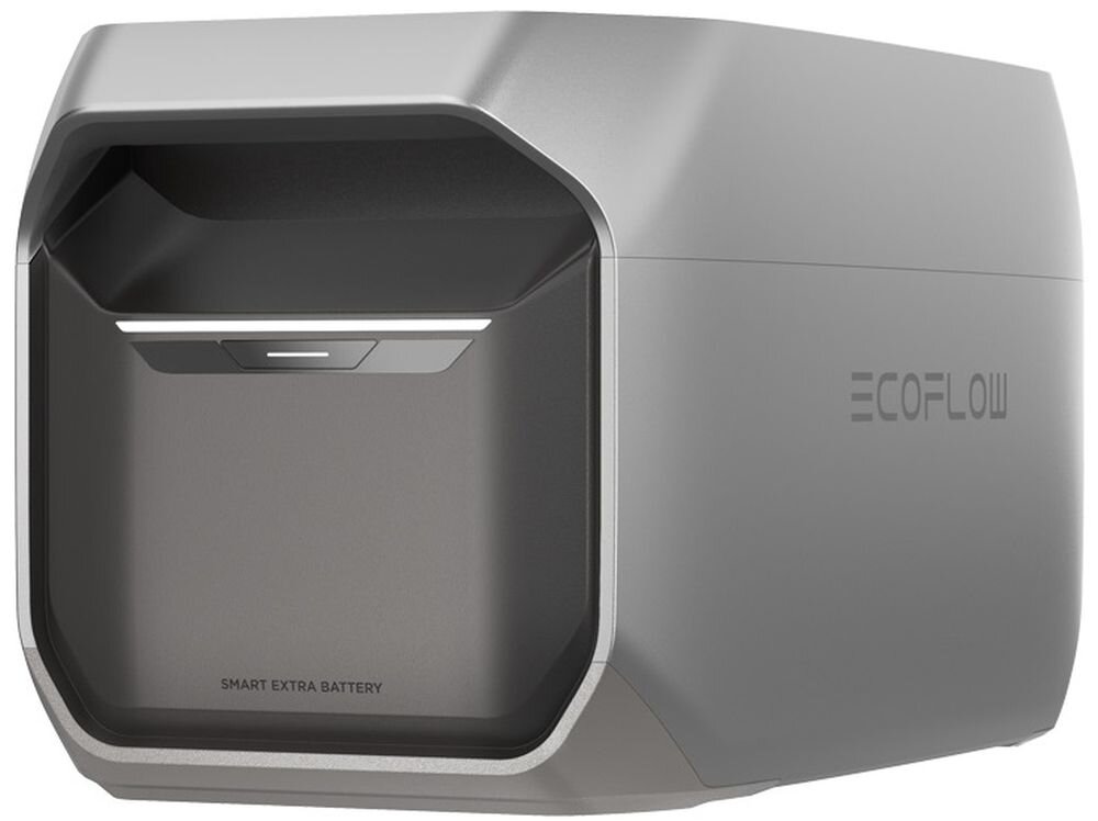 Bateria ECOFLOW 1024Wh do Delta 3 Plus, zapasowa, bateria, zasilanie, kemping, Szary dodatkowy akumulator z przenośnym uchwytem.