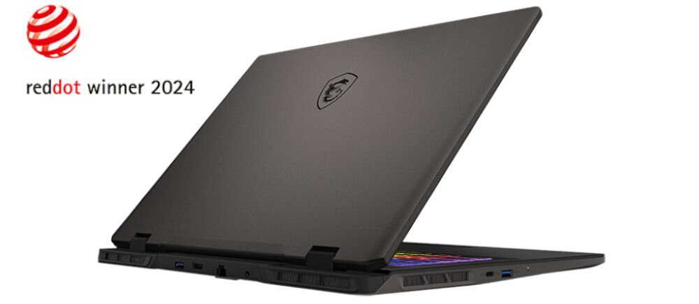 Laptop MSI Sword 16 HX B14VGKG-820XPL 16 IPS 240Hz i9-14900HX 16GB RAM 1TB SSD GeForce RTX4070 DLSS 3
produkt w roku 2024 został wyróżniony prestiżową nagrodą REDDOT, laptop na białym tle, logo REDDOT