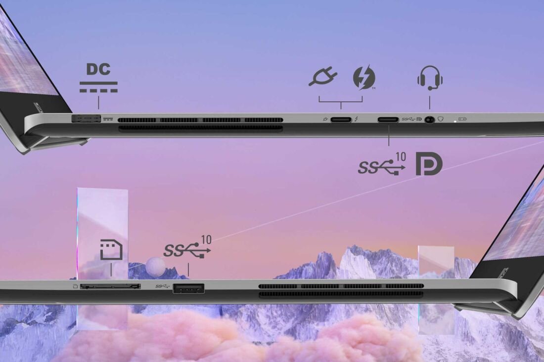 Laptop MSI Creator Z16 HX Studio - SI Creator Z16 HX Studio z bogatą ofertą złącz. SD Express, USB 3.2 Gen 2 Type-C z obsługą DisplayPort, Thunderbolt 4/DP, USB 3.2 Gen 2 Type-A, złącze audio