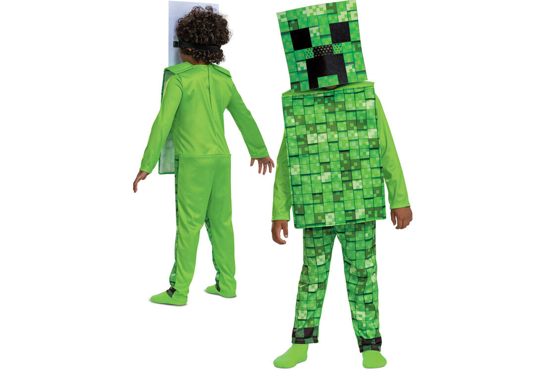 Strój karnawałowy DISGUISE Minecraft Creeper 110-122 cm wygląd wizualizacja prezentacja design tło Dla fanów Minecrafta