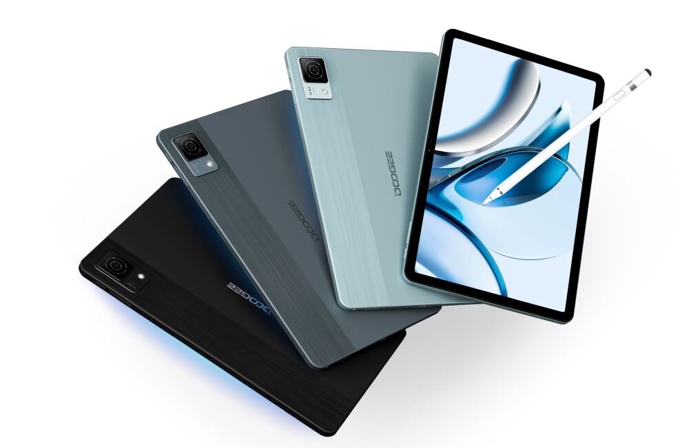 Tablet DOOGEE T40 Pro ekran bateria aparat procesor ram pamięć pojemność rozdzielczość zdjęcia filmy opis dane cechy blokady system łączność wifi bluetooth obudowa szkło odporność porty muzyka transfer sieć przekątna matryca waga czujniki oled amoled ipse