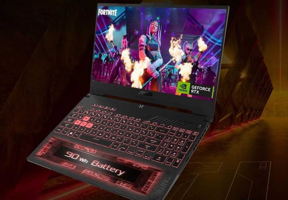 ASUS TUF Gaming A15, laptop gamingowy na ekspozycji, z baterią o pojemności 90 Wh. - 90 Wh Szybkie ładowanie