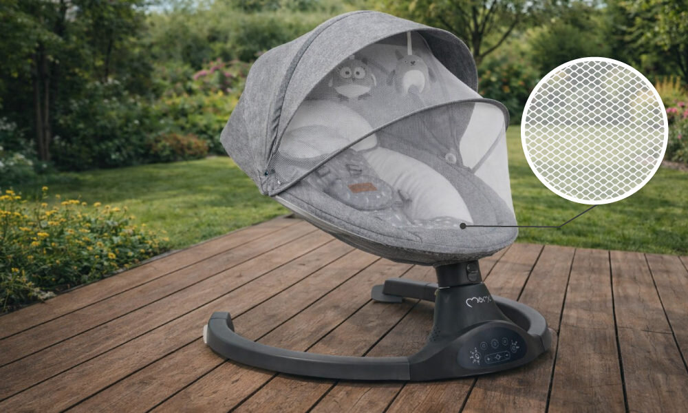 Bujaczek MOMI Kenani BULE00022 Ciemnoszary Funkcjonalność w każdej przestrzeni Odpinana moskitiera  ochrona baldachim 