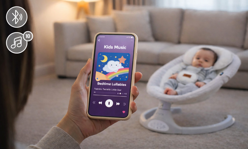 Bujaczek MOMI Kenani BULE00023 Jasnoszary z modułem Bluetooth  10 melodii z regulacją głośności dopasowanie dźwięk odtwarzać muzykę z telefonu