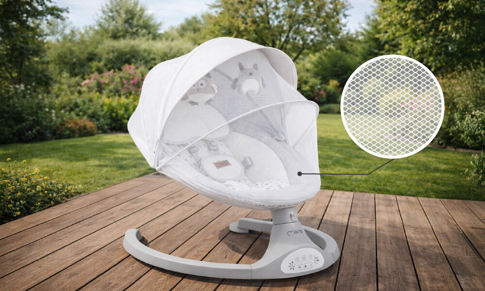 Bujaczek MOMI Kenani BULE00023 Jasnoszary Funkcjonalność w każdej przestrzeni Odpinana moskitiera  ochrona baldachim 