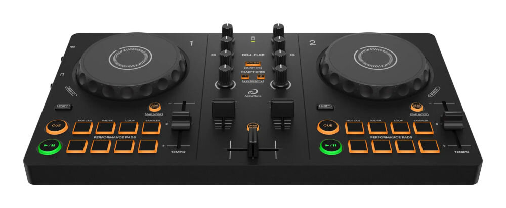 Kontroler DJ ALPHA THETA DDJ-FLX2 - Obsługa muzyki ze streamingu, kontroler od przodu