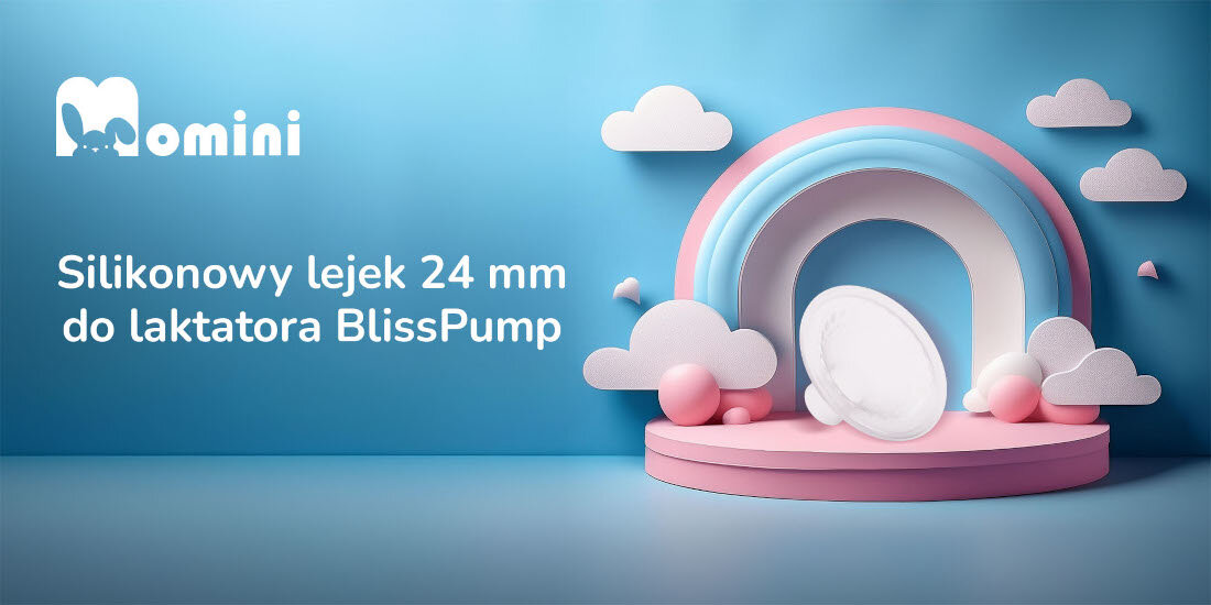Lejek MOMINI do laktatora BlissPump 24 mm wygląd prezentacja lejek na podeście