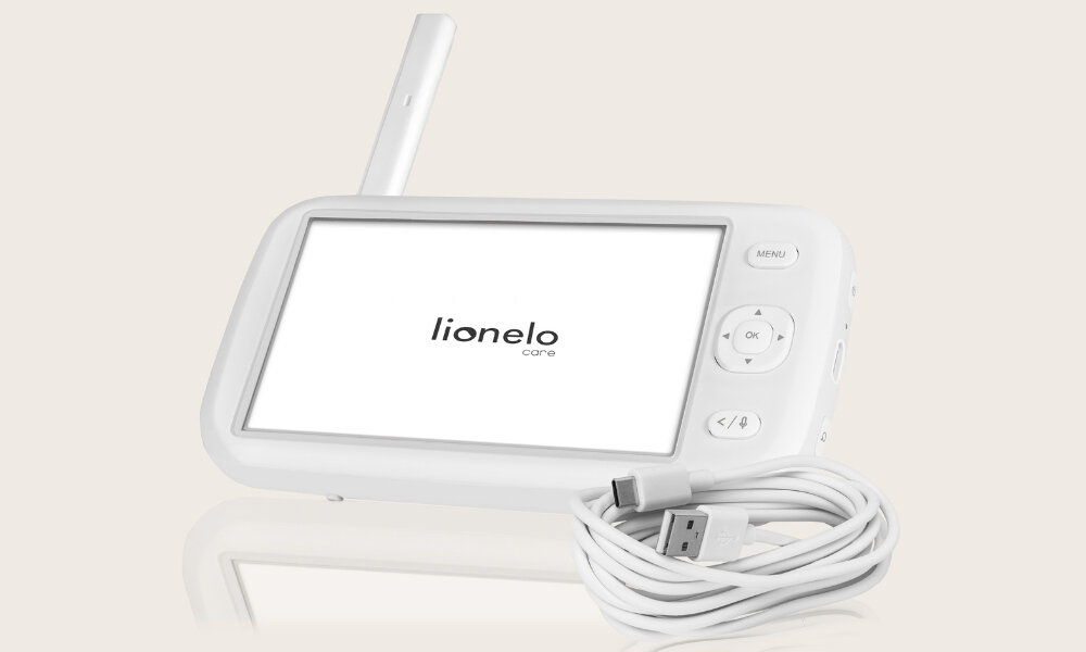 Niania elektroniczna LIONELO Babyline 9.1 Bezpieczeństwo także w nocy do 5 metrów w całkowitej ciemności czas pracy mobilność wygoda korzystanie zasilanie