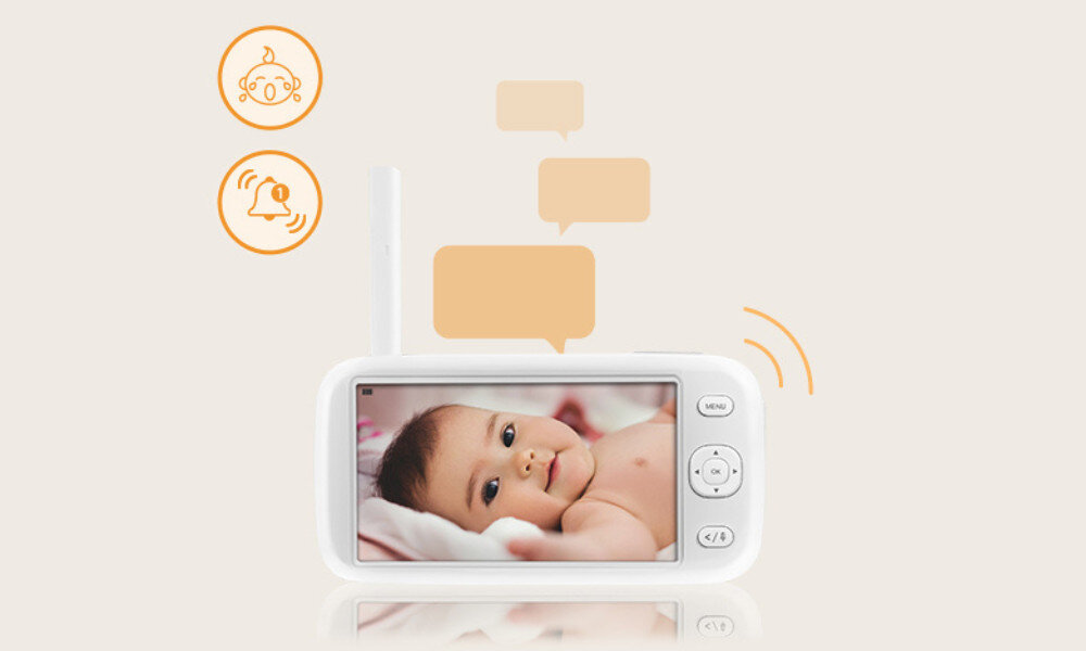 Niania elektroniczna LIONELO Babyline 9.1 Funkcje wspierające rodzica przypomina o porze karmienia monitoruje temperaturę i wilgotność normy informacje zdrowie sen ułatwienie