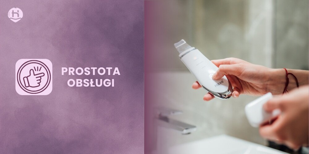 Urządzenie do peelingu kawitacyjnego HAXE HX50001 urządzenie w użyciu, prosta obsługa, ergonomiczny korpus