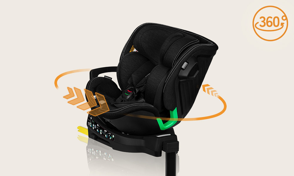 LIONELO Harmony Funkcja obrotu 360° EasyTurn rodzice mogą odciążyć plecy