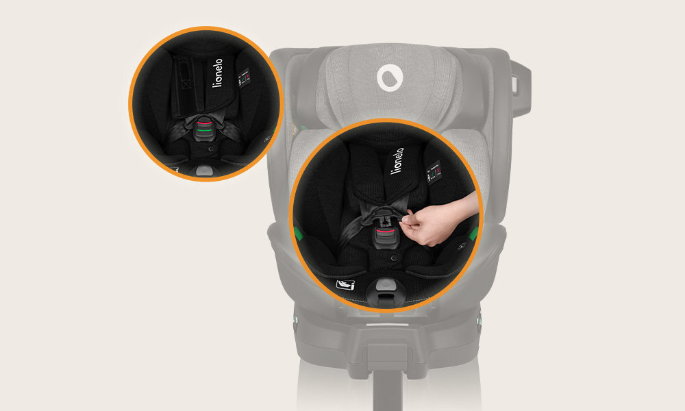 LIONELO Harmony BuckleAlarm informuje rodzica sygnałem dźwiękowym odpięło pasy Krótki alarm