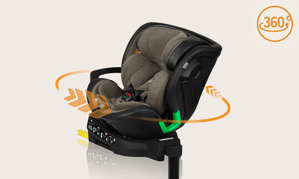 LIONELO Harmony Funkcja obrotu 360° EasyTurn rodzice mogą odciążyć plecy