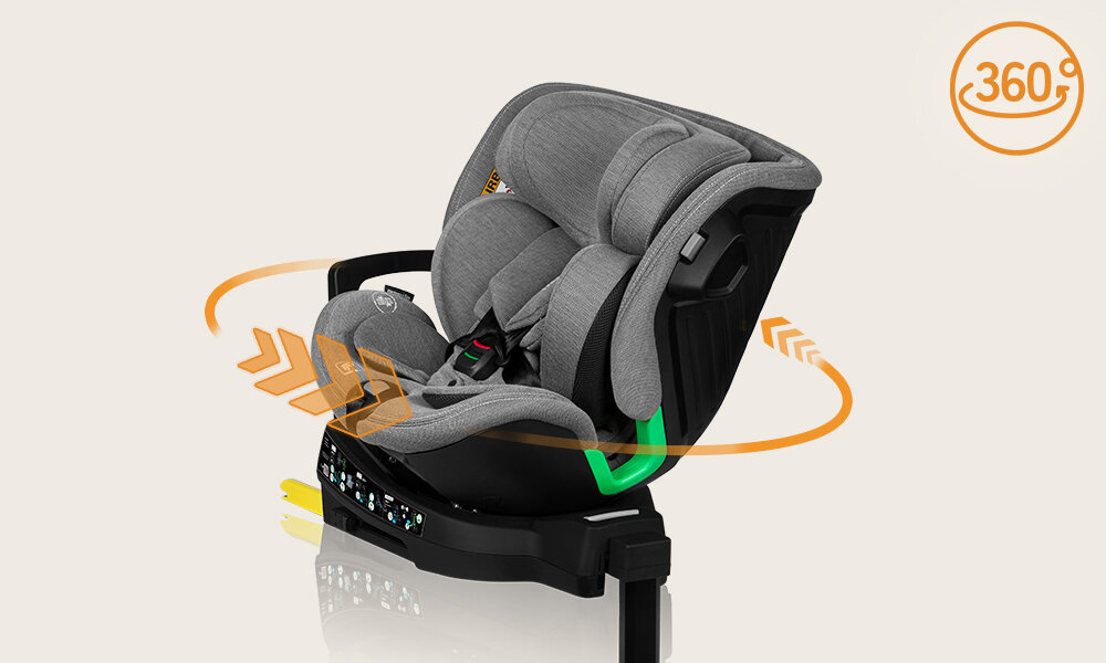 LIONELO Harmony Funkcja obrotu 360° EasyTurn rodzice mogą odciążyć plecy