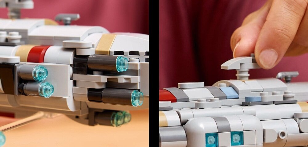 LEGO 75405 Star Wars Krążownik typu Home One wnętrze wymiary film 14 cm wysokości, 33 cm długości i 14 cm szerokości